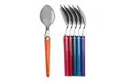 6 Teas spoon set – coloured flatware Laguiole Evolution Sens