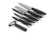 5-Kitchen knife + 1 peeler knife –Black ceramic blade
