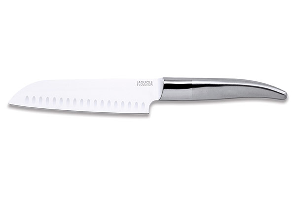 Laguiole Expression santoku knife 16cm blade, steel handle – TB cutlery