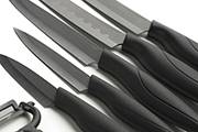 5-Kitchen knife + 1 peeler knife –Black ceramic blade