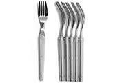 6-stainless steel fork set- Laguiole Evolution Sens white flatware