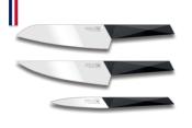 Set of 3 Office Chef Santoku knives - Furtif - Manufactured in France