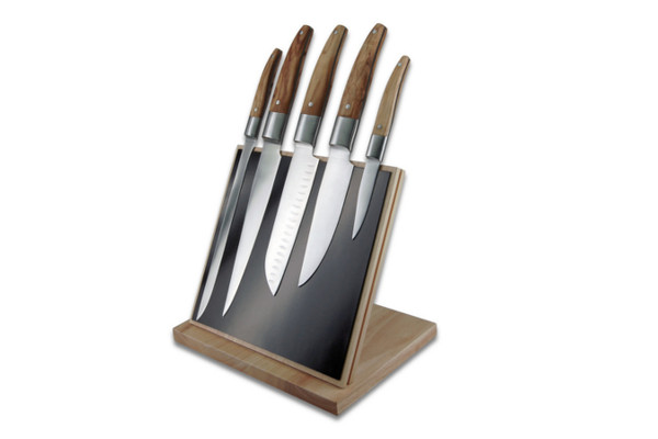 5-kitchen knife magnetic block wood – Laguiole Expression