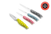 4-Kitchen knife set Pois range –White ceramic blade