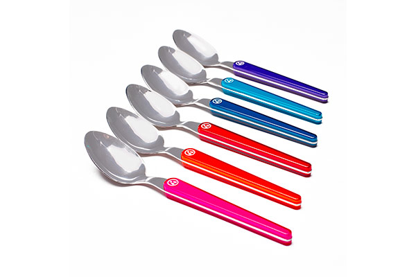 6 coloured dessert spoons – Laguiole Evolution Acidulé