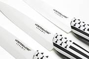 3-Steak knife set Flag – 10cm white ceramic