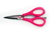 Laguiole Evolution professional-grade kitchen scissors, 22.5-cm blades – Bright pink