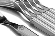 6-stainless steel fork set- Laguiole Evolution Sens white flatware