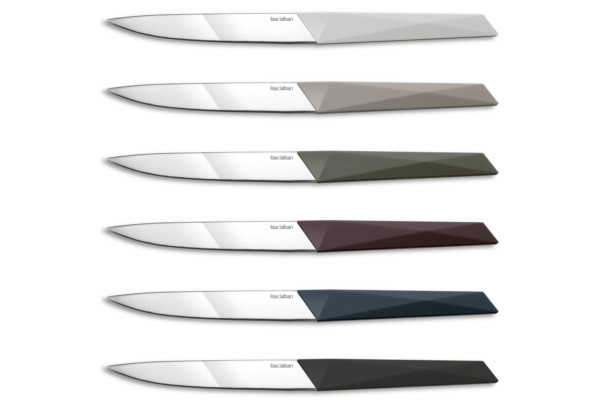 6 steak knives Stealth assorted colors - Storage block Black