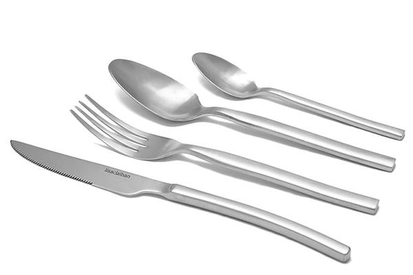 Curving design cutlery set – 16-piece forged stainless steel flatware set