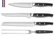 Forgé Premium 4-piece tempered steel knife set – Made in France