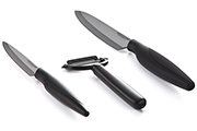3-Kitchen knife set – Black ceramic blade