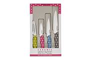4-Kitchen knife set Pois range –White ceramic blade